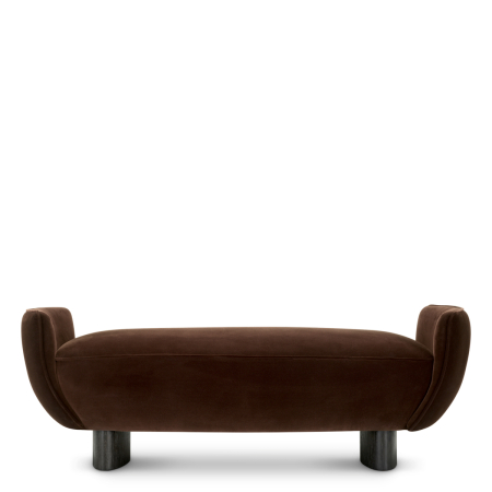 Bancheta Stirling Sonoma catifea maro |W. 151 | D. 57 | H. 53 | SW. 121 | SH. 46.5 cm [2]