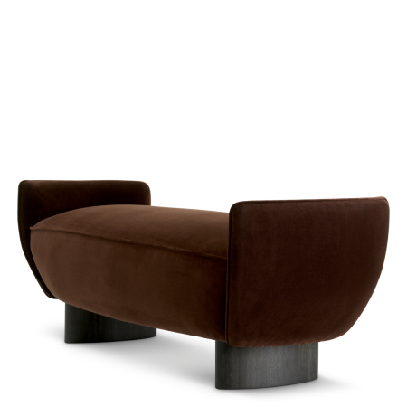 Bancheta Stirling Sonoma catifea maro |W. 151 | D. 57 | H. 53 | SW. 121 | SH. 46.5 cm [3]