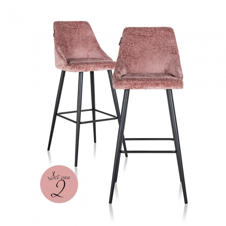 Scaune de bar - Set 2 scaune de bar Brooke roz