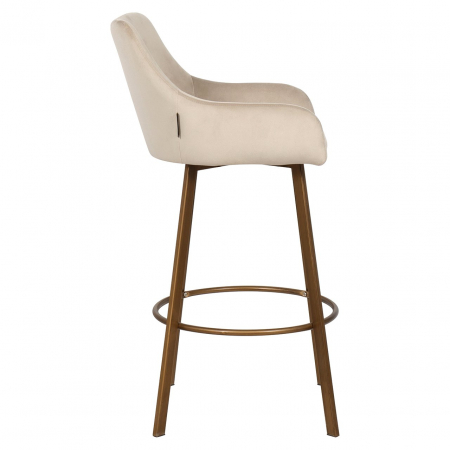 Set 2 scaune de bar Cressida spatar inalt, kaki, 52x54x109 cm [1]
