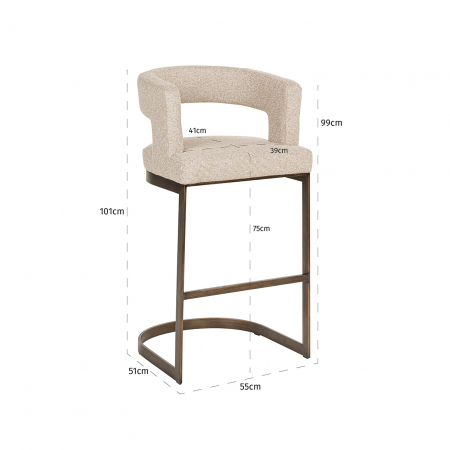 Scaun de bar Ellis (Biscotti), Dims: 101.0 x 55.0 x 51.0 cm [4]