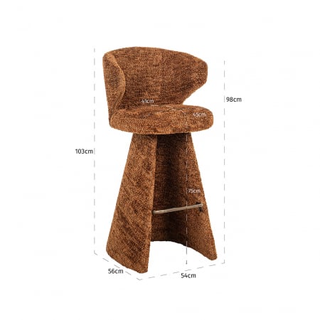 Scaun de bar Gatsbi (Be Lovely 603 Scorțișoară), Dims: 103.0 x 54.0 x 56.0 cm [5]