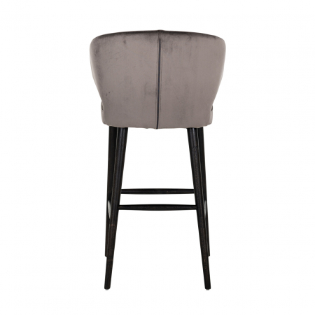 Scaun de bar  Indigo gri  catifelat [2]