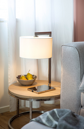 SALE % - Baza lampa de masa Avion, Otel inoxidabil, Argintiu, 55 cm