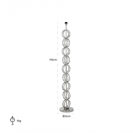 Baza lampadar Bliss, Otel inoxidabil, Argintiu, 156x25x25 cm [2]