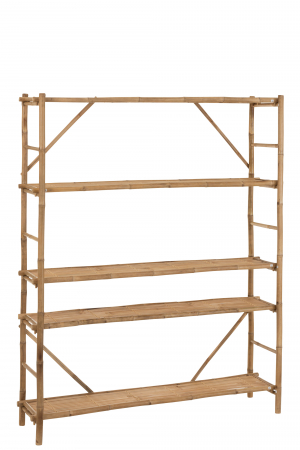 SALE % - Biblioteca Bamboo, Fibre naturale, Maro, 160x40x195 cm