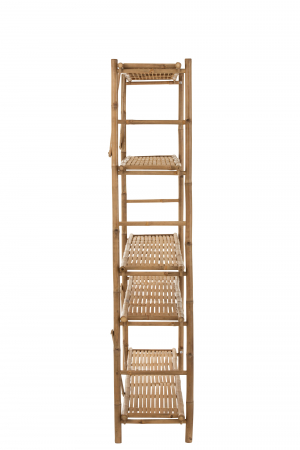 Biblioteca Bamboo, Fibre naturale, Maro, 160x40x195 cm [2]