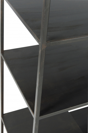 Biblioteca cu 6 niveluri, Metal/Fier, Negru, 101x39x185.4 cm [4]