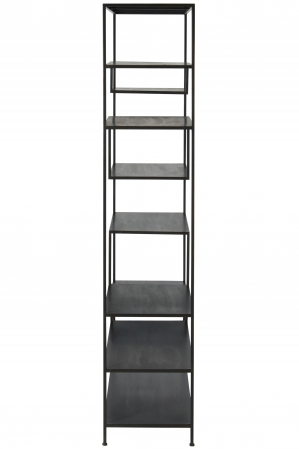 Biblioteca cu 6 niveluri, Metal/Fier, Negru, 101x39x185.4 cm [2]