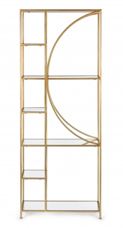 Biblioteca Elenor, Otel/Sticla, Oglinda/Auriu, 66x25.5x176 cm [2]