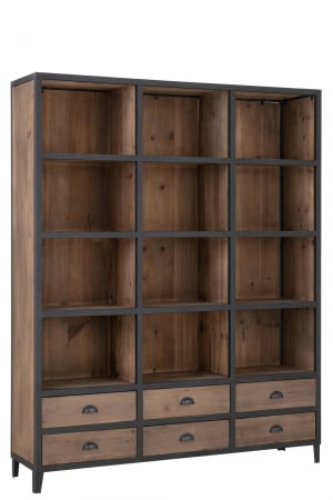 SALE % - Biblioteca, Lemn, Natural, 165x40x216 cm