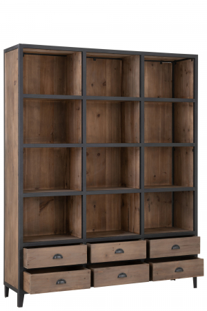 Biblioteca, Lemn, Natural, 165x40x216 cm [8]