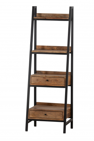Biblioteca Libri, Lemn/Metal, Maro/Negru, 50x150x38 cm [1]