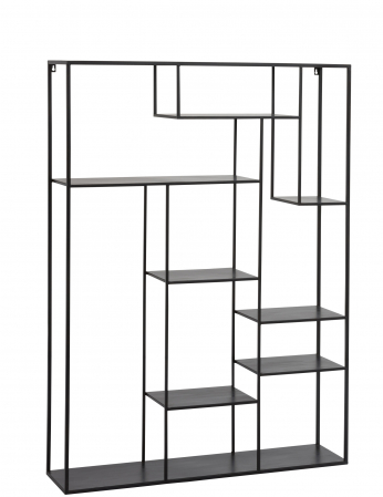 LIVING - Biblioteca, Metal/Fier, Negru, 110x25x150.5 cm