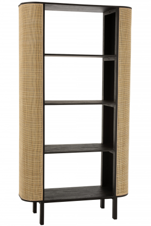 SALE % - Biblioteca Molly , Lemn, Negru, 100x40x190 cm