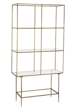 SALE % - Biblioteca Shelves, Metal, Auriu, 100x40x200 cm