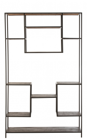 Biblioteca Fien , Lemn/Metal, Maro/Negru, 119.5x30x195.5 cm [2]