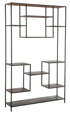 Biblioteca Fien , Lemn/Metal, Maro/Negru, 119.5x30x195.5 cm [1]