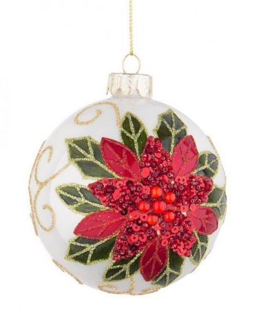 SALE % - GLOB DE STICLA POINSETTIA D8 cm