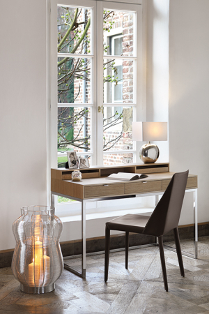Birou NEIL, MDF/furnir/inox, 120x60x87 cm, Fink [1]
