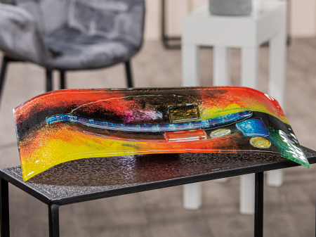 SALE % - Bol Classico, sticla, multicolor, 32x6.5x18.5 cm