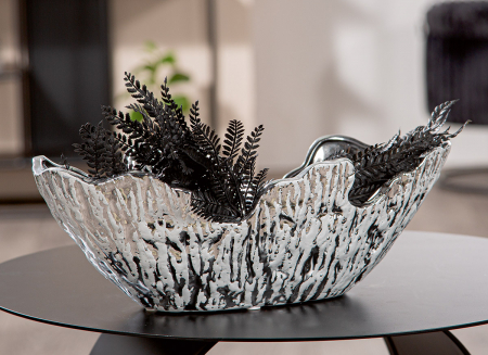 SALE % - Bol, Crepa, Ceramica, argintiu, PU 2, L. 16 cm, L. 34,5 cm, H. 21,5 cm