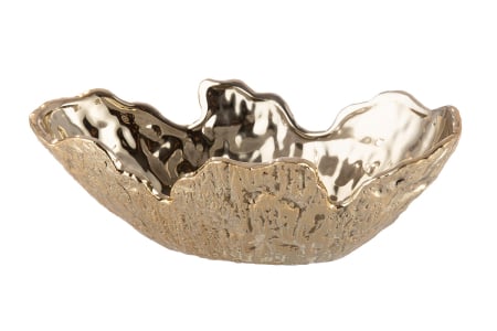 CRACIUN - Bol, "Crepa", Ceramica, auriu, PU 2, L. 16 cm, l. 34,5 cm, H 21,5 cm