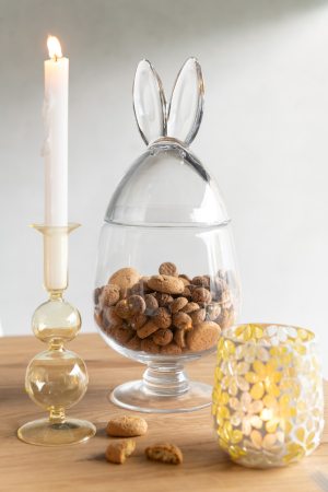 Boluri si castroane - Bol cu capac, Iepure, din sticla transparenta L