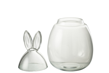 Bol cu capac, Iepure, din sticla transparenta L [2]