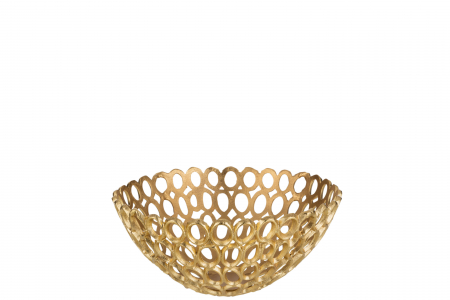 SALE % - Bol decorativ, Aluminiu, Auriu, 32x32x15