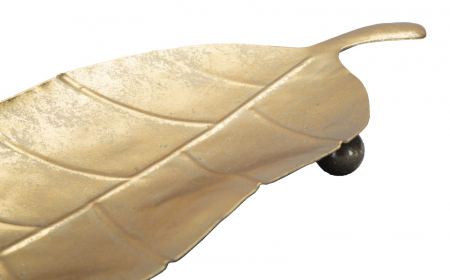 Bol decorativ Foglia, fier, auriu, 38X3X11 cm [3]