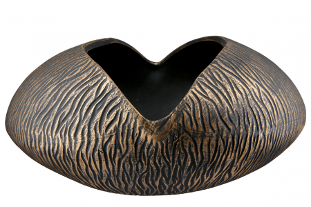 Bol decorativ/Ghiveci Tigre, Ceramica, Auriu/Negru, 24x28x12 cm [1]