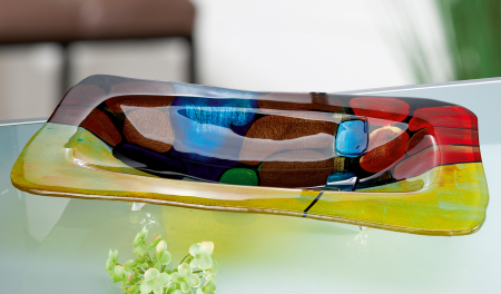 Vaze si boluri - Bol decorativ Murano, Sticla, Multicolor, 50x7x30 cm