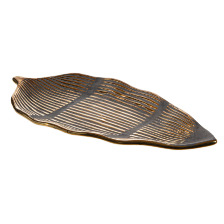 Bol, Frunza, "Valencia", cu dungi, Ceramica, gri, PU 2, L. 19 cm, l. 41 cm, H 3,5 cm [2]