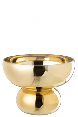 Bol rotunjit Picior Sticlă, Auriu, L 23| W 23| H 17.5 cm [1]