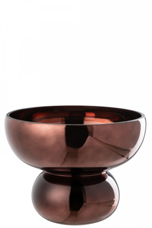 Bol rotunjit Picior Sticlă, Pruna, L 23| W 23| H 17.5 cm [1]