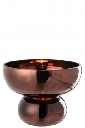 Vaze si boluri - Bol rotunjit Picior Sticlă, Pruna, L 23| W 23| H 17.5 cm