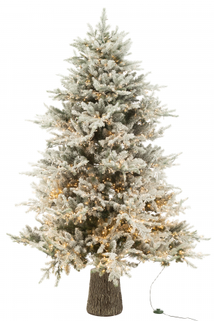 Coronite si Brazi - Brad de Craciun cu zapada, 3000 Lumini Led, Plastic, Alb