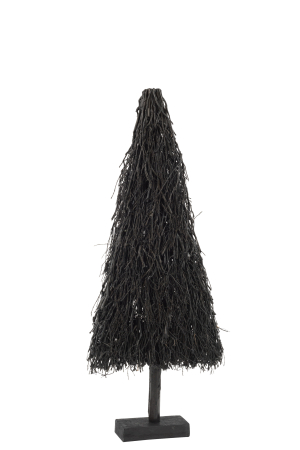 CRACIUN - Brad lemn recuperat, Lemn, Negru, 50x13x118 cm