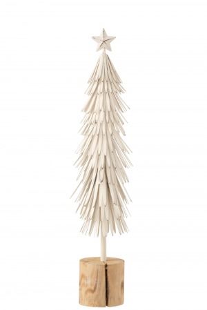 Coronite si Brazi - Decoratiune Bradut, Metal, Alb, 14x14x48 cm