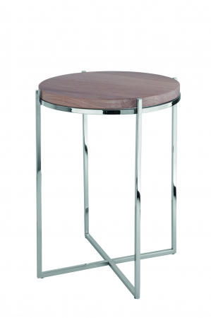 LIVING - BRIXTON, Masuta laterala, stejar, inox, h.41, d.35 cm