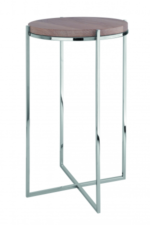 LIVING - BRIXTON, Masuta laterala, stejar, inox, h.52, d.35 cm