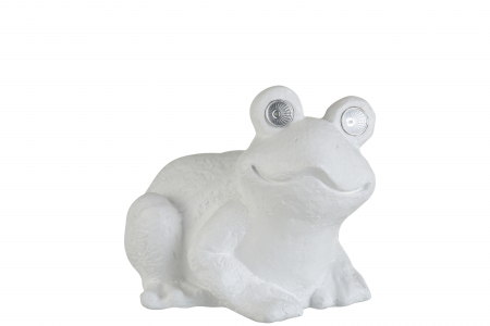 FIGURINE - Decoratiune Broasca, Compozit, Alb, 37x31.5x29.5 cm
