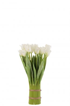 Buchet Lalele , Fibre sintetice, Alb, 33.5x25x66 cm [1]