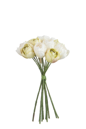 SALE % - Buchet lalele, Plastic, Alb, 17x17x28 cm