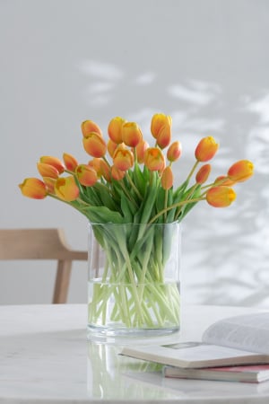 SALE % - Buchet plante artificiale, Material sintetic, Portocaliu, 12.5x9x31.5