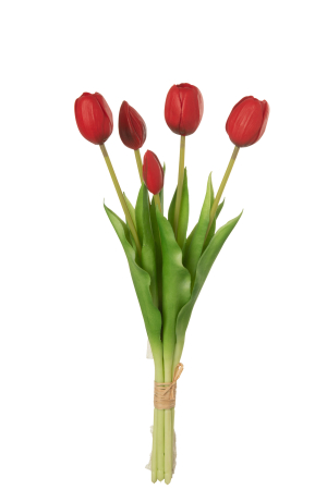 SALE % - Buchet plante artificiale, Material sintetic, Rosu, 10x7x40