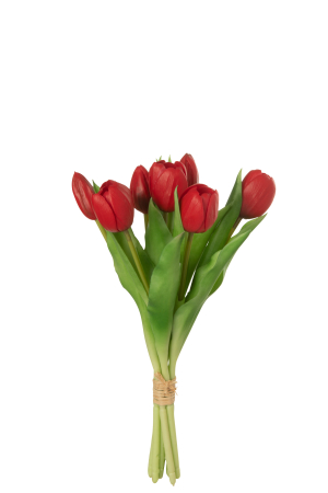 SALE % - Buchet plante artificiale, Material sintetic, Rosu, 12.5x9x31.5