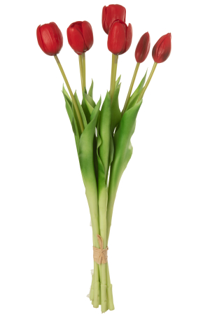 SALE % - Buchet plante artificiale, Material sintetic, Rosu, 16.5x10x45.5