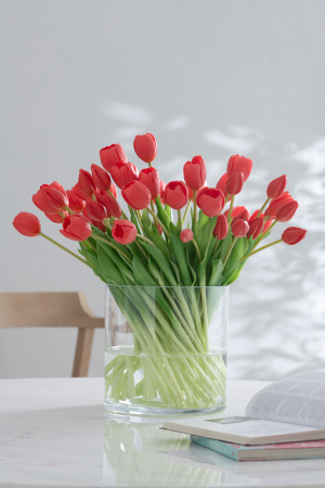 SALE % - Buchet plante artificiale, Material sintetic, Roz, 12.5x9x31.5